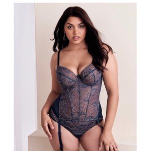 Blue Lace Bustier, Adore Me, 40DD LIKE NEW